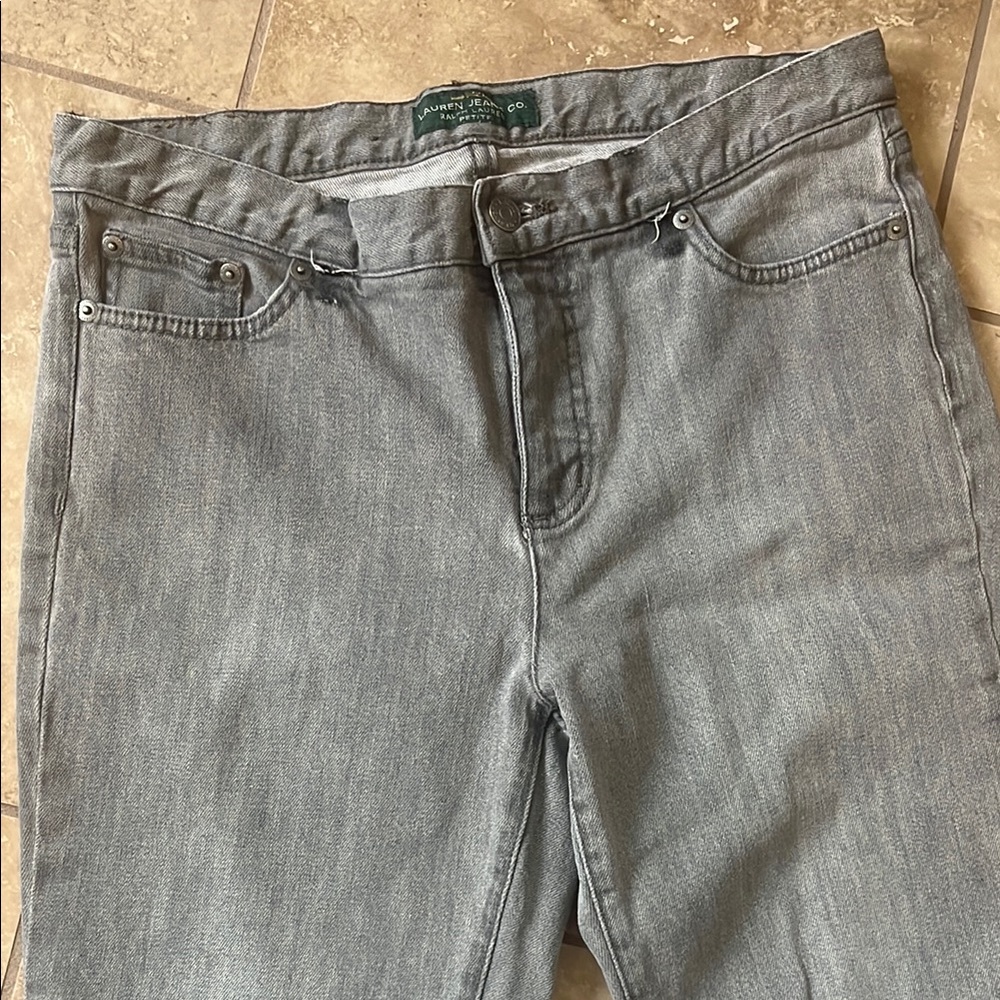 Ralph Lauren Perfect Straight faded gray jeans